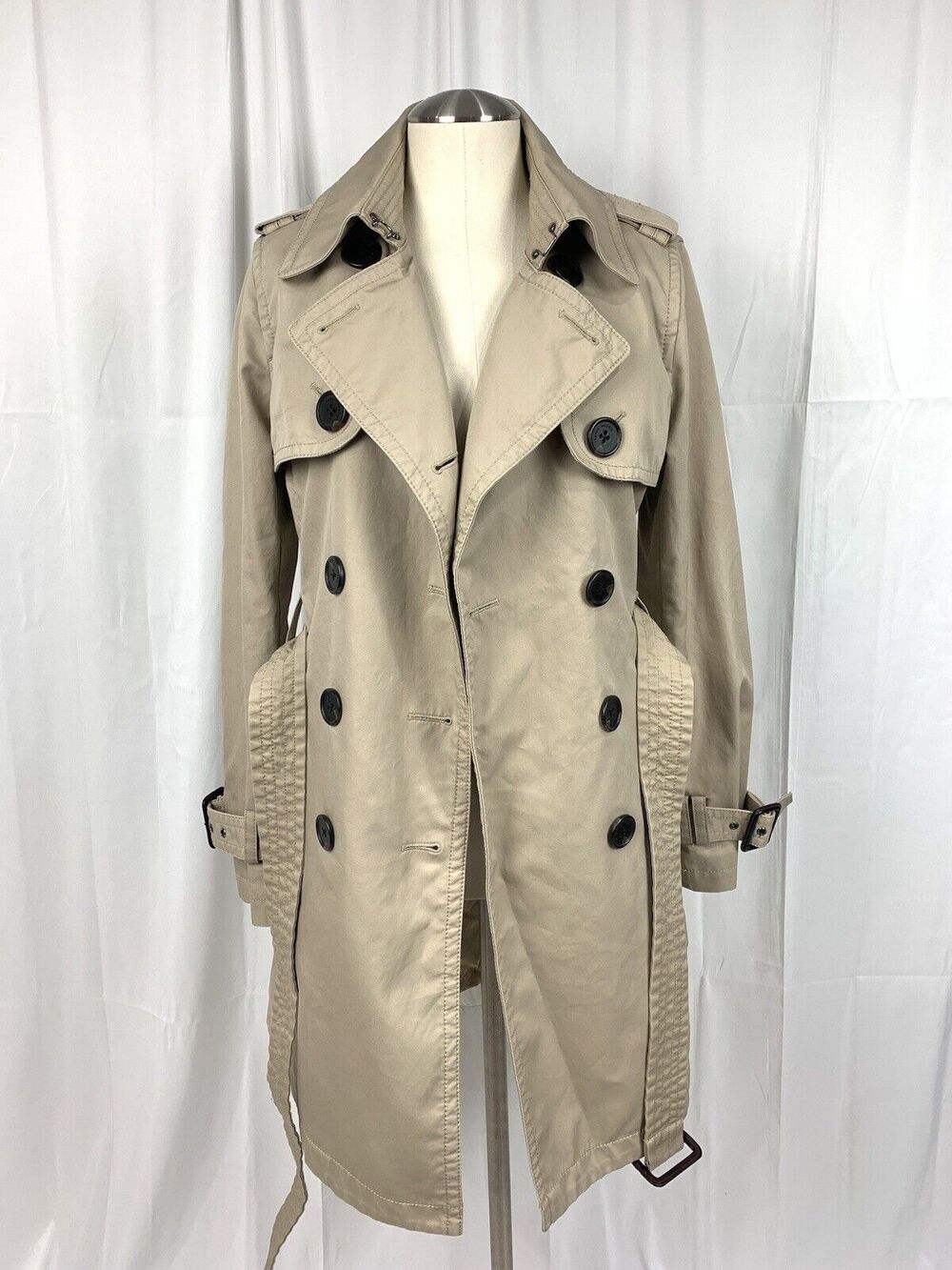 Teenie Weenie All That Bear Preppy Style Gold Bear Trench Coat Size FL